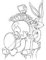A coloring page of looney tunes